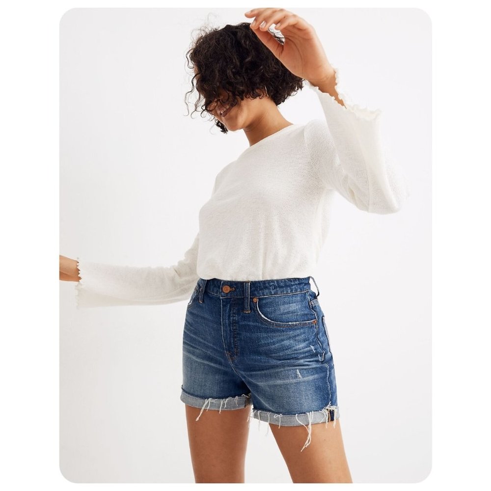 Madewell Curvy HIgh-Rise Denim Shorts in Glenoaks Wash sz 26